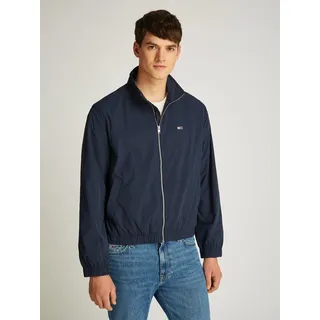 Bomberjacke TOMMY JEANS "TJM ESSENTIAL JACKET EXT", Herren, Gr. S, blau (schwarz night navy), Web, Obermaterial: 100% Polyamid, unifarben, normal kurz, elastischer Bund, Jacken Bomberjacke, mit Logostickerei