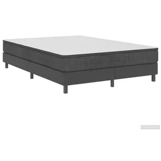 vidaXL Boxspring-Bettgestell Grau Stoff 160x200 cm - Grau