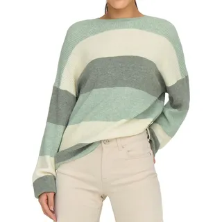 Only Damen Onlatia L/S Stripe Pullover KNT Noos Sweater, Silt Green,M