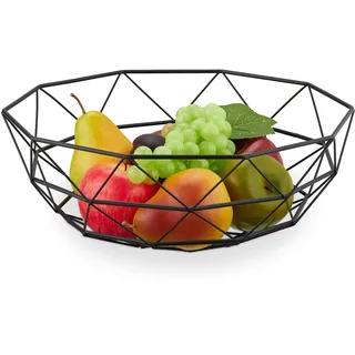 Relaxdays Obstschale eckig 34,5 x 34,5 x 13,5 cm schwarz