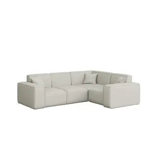 Kaiser Möbel Gartenecksofa L-form Malibu Stoff Odyssey Creme Rechts , Holz , 246x73x181 cm , Gartenmöbel, Loungemöbel, Gartensofas & Loungesofas