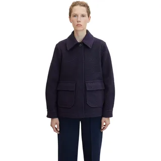 TOM TAILOR Damen Boucle Jacke 1033559, 30025 - Navy Midnight Blue, M