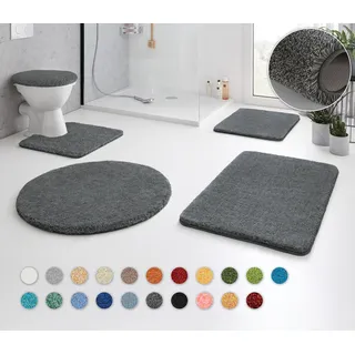 Kleine Wolke Badematte »RELAX« Höhe 30 mm rutschhemmend beschichtet fußbodenheizungsgeeignet Badteppich, Uni Farben, rechteckig, rund & als Set erhältlich, grau