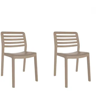 resol grupo GARBAR Wind Set 2 Stühle, für den Innenbereich, Außenbereich | Garten, Terrasse, Balkon, Wohnzimmer, Küche, Esszimmer | Design, leicht, stapelbar | Sand