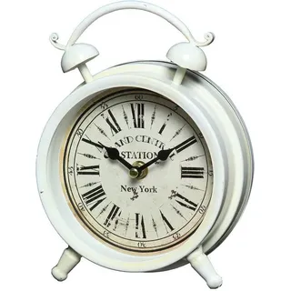 Ambiente Haus "Tischuhr aus Metall - weiß 16cm", weiß,