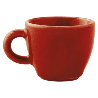 Espressotasse 0,03 l siena red - Mediterranes Geschirr aus Porzellan mit Steingut- und Keramiklook, kleine dickwandige Tasse für Espresso