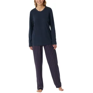 Schiesser Damen Schlafanzug Set lang Baumwolle Modal - Nightwear, Multicolor 5_181237, 48