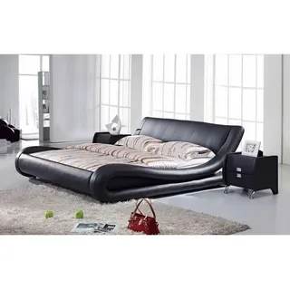 XXL Doppelbett Lederbett Bett Betten mit USB,Leder Polster Ehe Designer Neu 4761