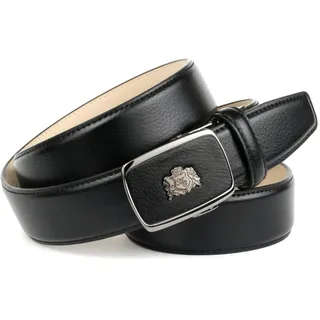 Ledergürtel ANTHONI CROWN, Herren, Gr. 95, schwarz, Leder, unifarben, Gürtel Ledergürtel, mit silberfarbenem Metallwappen