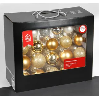Glas-Weihnachtsbaumkugeln 42er-Set versch. Größen Baumschmuck Baumdeko Anhänger