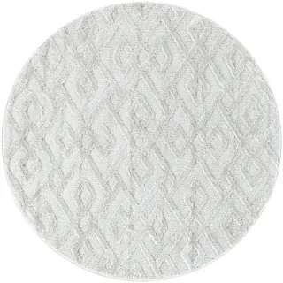 Webteppich , Creme , Textil , Graphik , rund , Oeko-Tex® Standard 100 , für Fußbodenheizung geeignet, schmutzabweisend, für Hausstauballergiker geeignet, lichtunempfindlich, antistatisch, pflegeleicht, strapazierfähig, leicht zusammenrollbar , Teppiche und Böden, Teppiche, Runde Teppiche