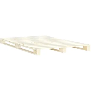 vidaXL Kiefernholz Massiv Palettenbett Massivholzbett Palettenmöbel Bett Holzbett Futonbett Bettgestell Bettrahmen Doppelbett 140x200cm
