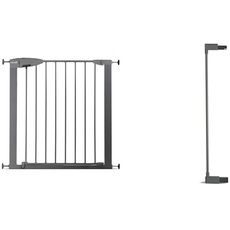 Munchkin Easy Lock Tür-/Treppenschutzgitter mit Druckbefestigung, silber, Öffnungen von 79 - 86 cm