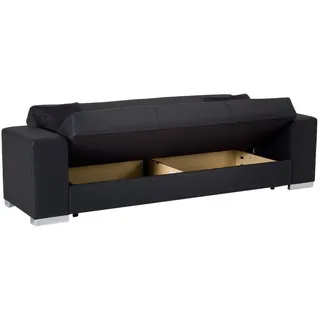 Sit-Store-Sleep 200KOBK0302000092 Möbel Schlafsofa Kobe, Kunstleder, schwarz, 197 x 110 x 42 cm