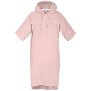 Tom Tailor Surf Poncho für Damen und Herren, S-M, 100% Baumwolle/Frottier, Badeponcho mit Kapuze, Bauchtasche und Logostickerei, Rosa (Rose)