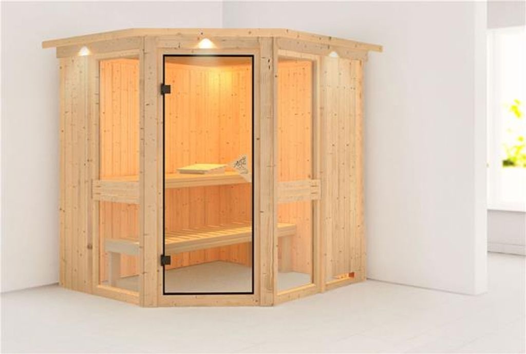 Bild von Sauna Amelia 1 LED-Dachkranz Natur