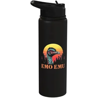 Emo Emu - Lustiges Vintage Emu Laufender Vogel Wortspiel Stainless Steel Insulated Water Bottle