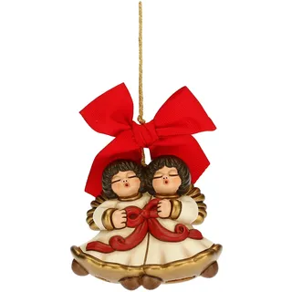 Thun - Weihnachtsschmuck Paar Engel Maxi - Keramik - Weihnachtslinie - Wohnzimmer, Dekoration des Hauses - 7,7 x 3,9 x 6,9 cm h