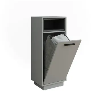 Vicco Wäscheschrank Beatrice Grau/Anthrazit 38 x 93 cm mit herausnehmbarer Innentasche , Holzwerkstoff , Rechteckig , 38x93x30 cm , Badezimmer, Badmöbel, Midischränke