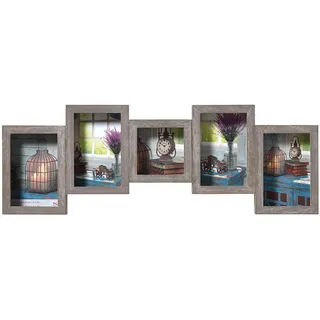 walther design Bilderrahmen grau 4X10x15 cm und 1X10x10 cm Galerierahmen Rustic SN555D