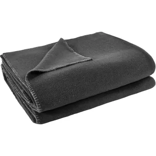 Zoeppritz Decke in der Farbe: Dunkelgrau, aus 65% Polyester, 35% Viscose hergestellt, Größe: 160x200 cm, 103291-960-160x200, 960 Anthracite Mel.
