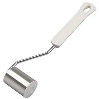 Dr. Oetker Kuchenblechroller 22 cm Classic, Eckenroller mit Funktionsteil aus Edelstahl, hochwertige Backform-Teigrolle mit Antihafteigenschaften (Farbe: Silber/Weiß), Menge: 1 Stück