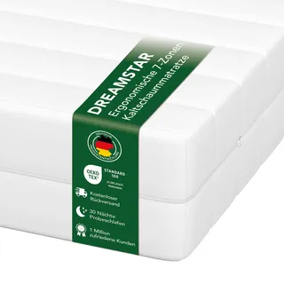 Ergonomische 7-Zonen Kaltschaummatratze | 80 x 200 cm | 16cm | H2 & H3 | DREAMSTAR Easy Flex - Weiß