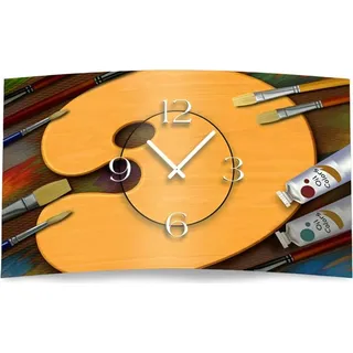 Maler Palette Designer Wanduhr modernes Wanduhren Design leise kein ticken dixtime 3D-0103 - Bunt