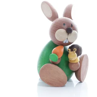 Osterhase sitzend mit Schnecke und Möhre BxH 6x9cm NEU hase Osterfigur Osterdeko