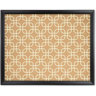 U Brands Pinnwand aus Kork, 40,6 x 50,8 cm, schwarzer Holzrahmen, modisches Design, Druck (305U00-01)