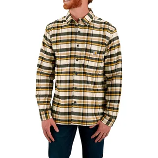CARHARTT Midweight Flannel L/S Plaid Shirt, Malt, S
