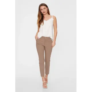 Stoffhose FREEQUENT "FQSOLVEJ-PANTS", Damen, Gr. L, Länge 30, beige (desert taupe), Web, Obermaterial: 76% Viskose, 21% Polyamid, 3% Elasthan, unifarben, figurbetont lang, Hosen Stoffhose, Sommerhose knöchellang im Chino-Stil