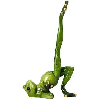 Swtgaah Yoga Frosch Deko Figuren,ca 20cm Harz Froschstatue Dekoration für Haus Büro Zimmer (Einbeinig)