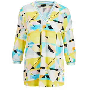 GOLDNER Tunika »Viskose-Tunika mit 3/4-Arm und multicolorem Druck«, schwarz