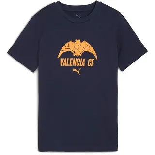 Puma Valencia Cf Football Culture Aop Kurzarm-t-shirt - PUMA Navy / Rickie Orange - 15-16 Jahre