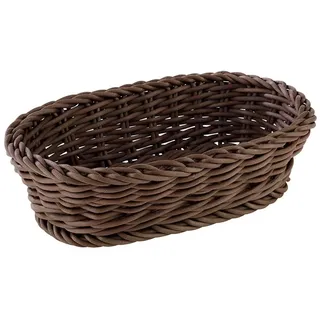 APS 50627 Korb, oval „Profi Line“ - Körbchen, Flechtkorb aus Polypropylen - Abmessungen: 19 x 12 cm / Höhe: 6 cm / Farbe: Dunkelbraun