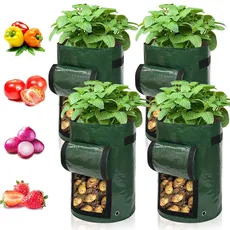 Ram® Pflanzbeutel für Kartoffeln, Karotten, Tomaten, Gurken und anderes Gemüse, 4 Stück