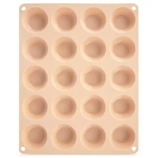 Beige Silikon-Muffinform, kleine Cupcakes, 29 x 23,5 x 2 cm