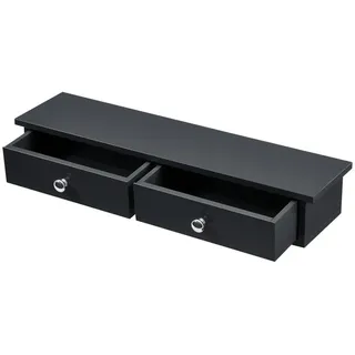 [en.casa] Wandregal Geeste , Holzwerkstoff , 2 Schubladen , Rechteckig , 15x10x60 cm , Wohnzimmer, Regale, Wandregale