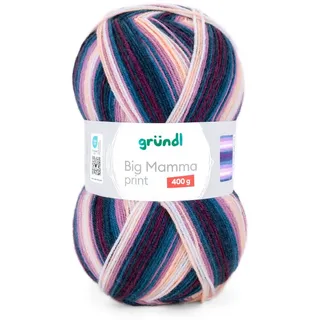 120 Wolle Big Mamma Print flieder/petrol 400 g