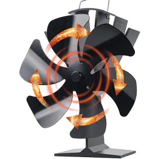 Tomersun Holzofenventilator Holzofen Ventilator Wärmebetriebener Ofenventilator Heizlüfter Kaminventilator für Pellet/Holzbrenner/Kamin