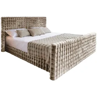 kaiser möbel Boxspringbett mit bettkasten, matratze, topper, Blanket stoff Bubble 120x200 cm Hellbraun H2-Pocket - Hellbraun