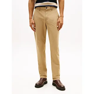 Chinohose TOMMY HILFIGER "DENTON", Herren, Gr. 40, Länge 32, driftwood taupe, Web, Obermaterial: 53% Elastomultiester, 47% Polyester, gerade, Hosen Chinohose, feuchtigkeitsableitend, Straight Fit