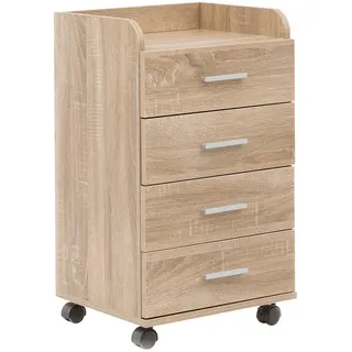 Mid.you Rollcontainer , Eichefarben , Holzwerkstoff , 4 Schublade(n) Schubladen , 40x70.5x33 cm , Büromöbel, Schreibtischcontainer, Rollcontainer