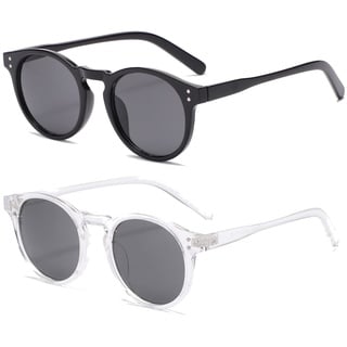 Long Keeper Vintage Sonnenbrille Rund Klein Rahmen Runde Brille UV400 Retro Runde Sonnenbrille für Damen Herren