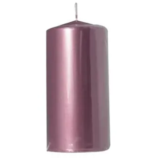 Nataluna Rosa Metal Stumpenkerze 5 x 10 cm, wie abgebildet
