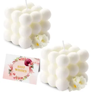 Bubble-Kerzen-Set, 2 Stück, handgefertigte Sojawachskerzen zur Dekoration, rauchfreie Kerzen mit natürlichem Duft, ästhetische Dekokerzen für Wohnzimmer und Schlafzimmer