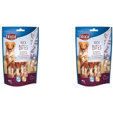 TRIXIE Hundeleckerli Premio Hunde-Durck Bites 80g - Premium Leckerlis für Hunde glutenfrei - ohne Getreide & Zucker, schmackhafte Belohnung für Training & Zuhause - 31592 (Packung mit 2)