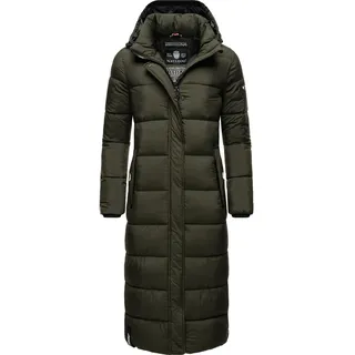 Navahoo Damen, Wintermantel warmer Steppmantel lang mit abnehmbarer Kapuze Isalie Dark Olive Gr. XXL - XXL