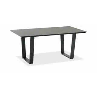 Gartentisch , Anthrazit, Grau , Kunststoff , Betonoptik , rechteckig , Kufe , 95x76x160 cm , wetterbeständig , Gartenmöbel, Gartentische, Gartentische